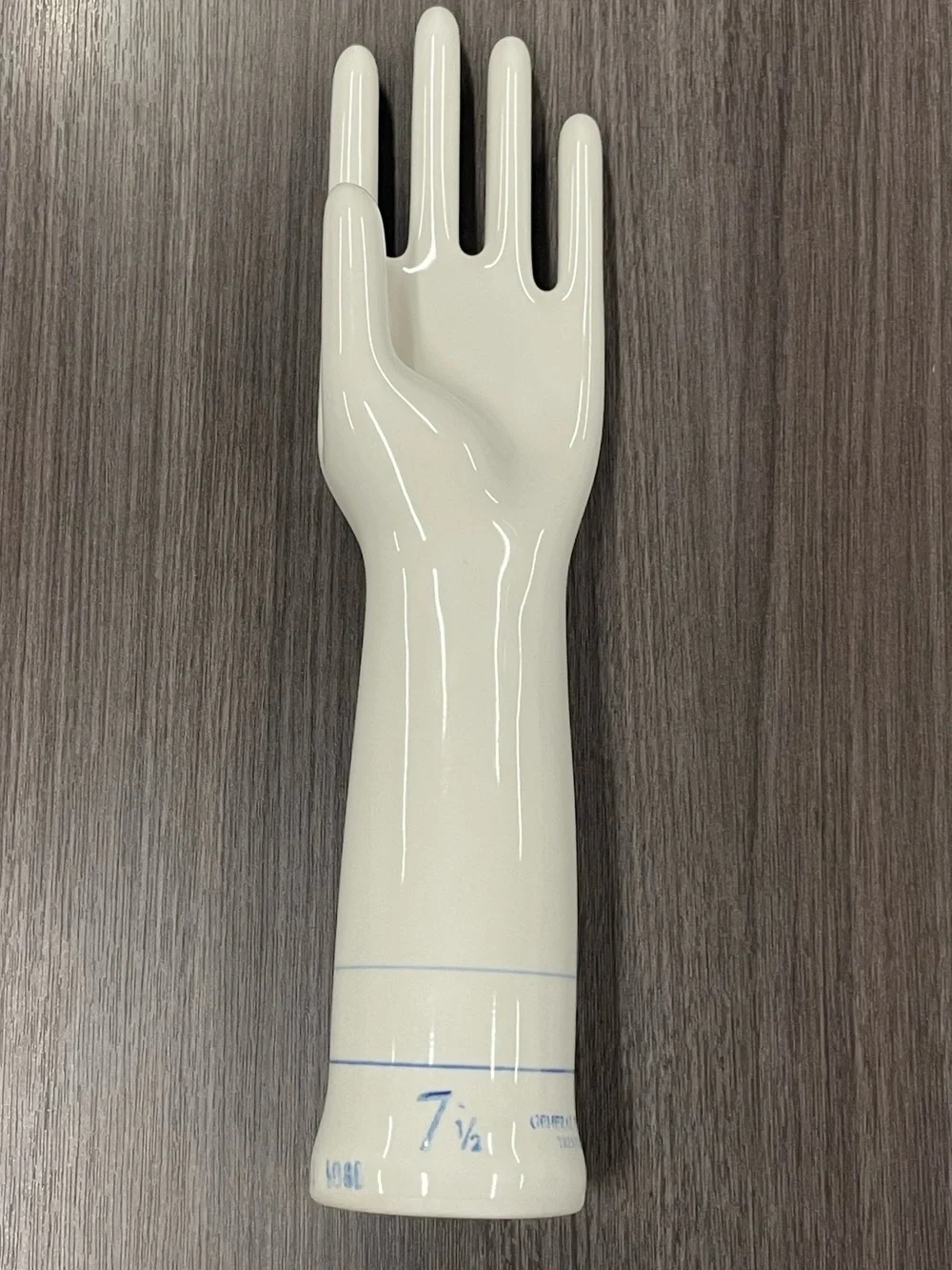 Vintage industrial porcelain hand glove mold size 7 1/2 by General porcelain